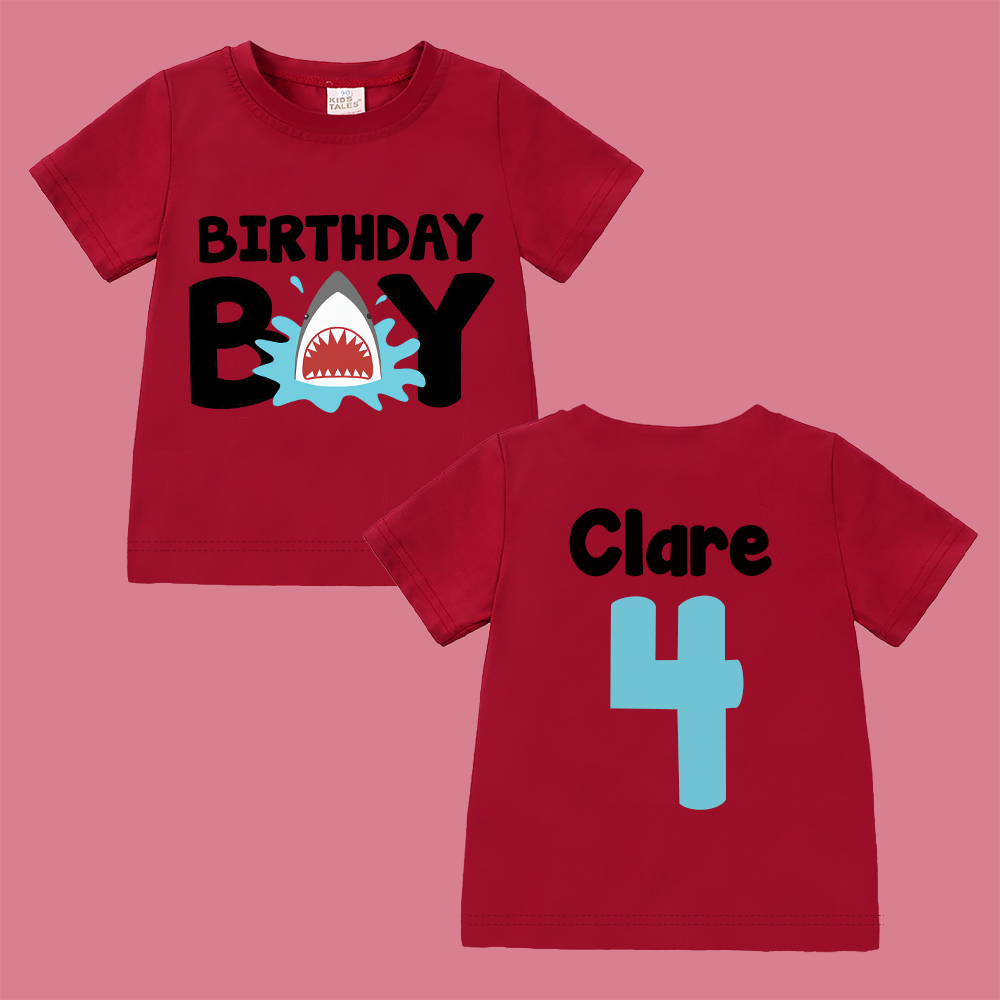 Personalized Boy Shark Birthday T-Shirt | inBirth30