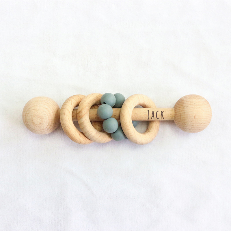 Personalized Cute Baby Wooden Rattle | CWBaby152