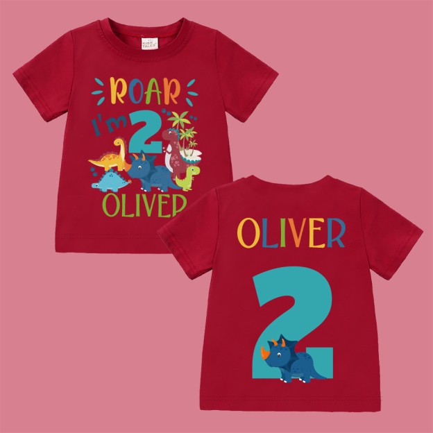 Personalized Dinosaur ROAR Party Birthday T-Shirt | inBirth02