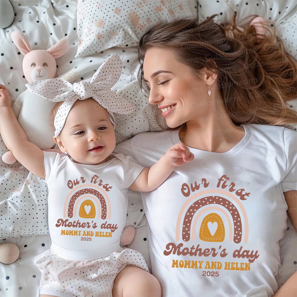 Personalized First Mother's Day Mommy and Baby Outfit | CWFamily31