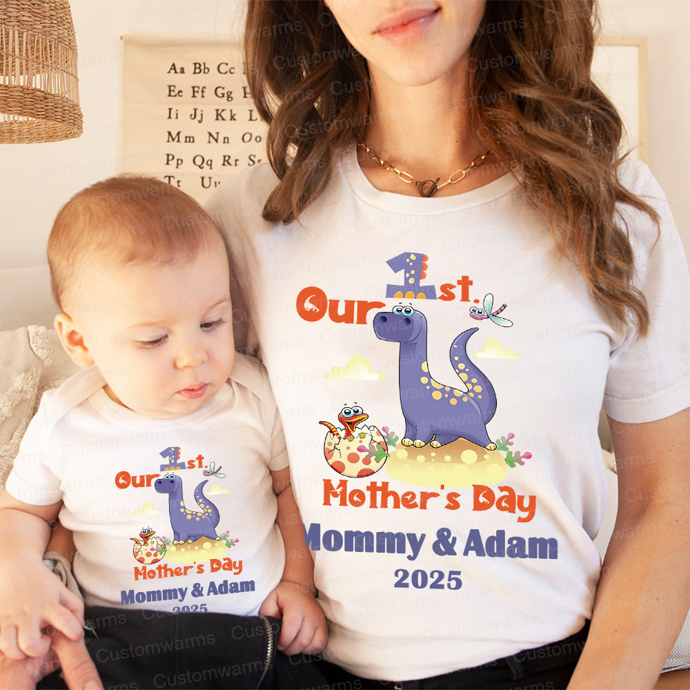 Personalized First Mother's Day Mommy and Baby Outfit | CWFamily36