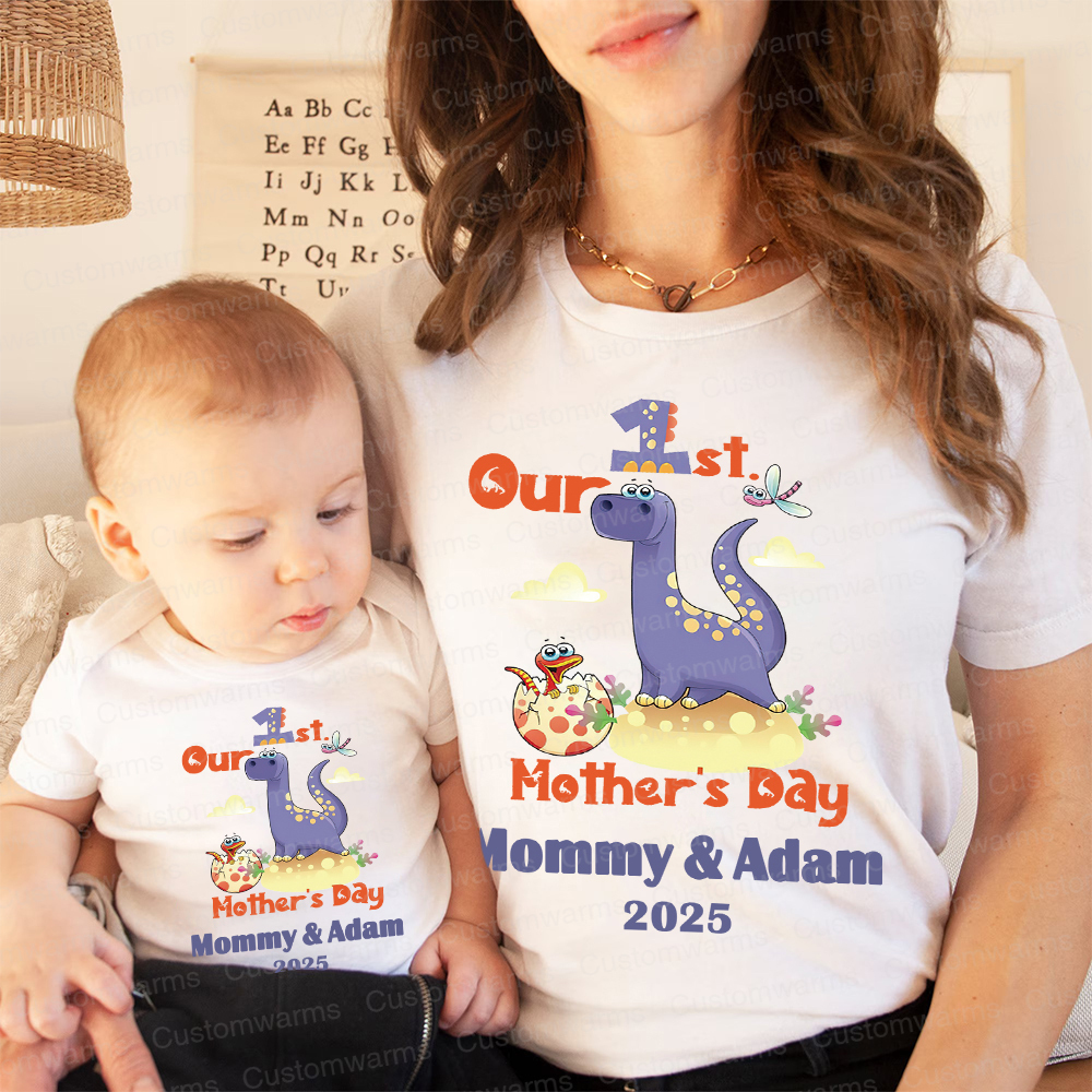 Personalized First Mother's Day Mommy and Baby Outfit | CWFamily36