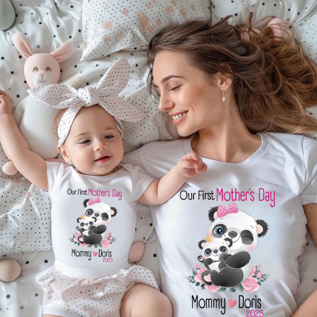Personalized First Mother's Day Mommy and Baby Outfit | CWFamily37