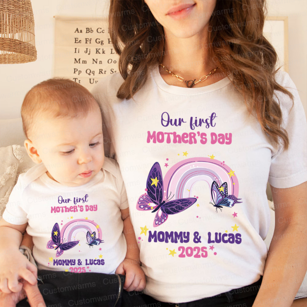 Personalized First Mother's Day Mommy and Baby Outfit | CWFamily38
