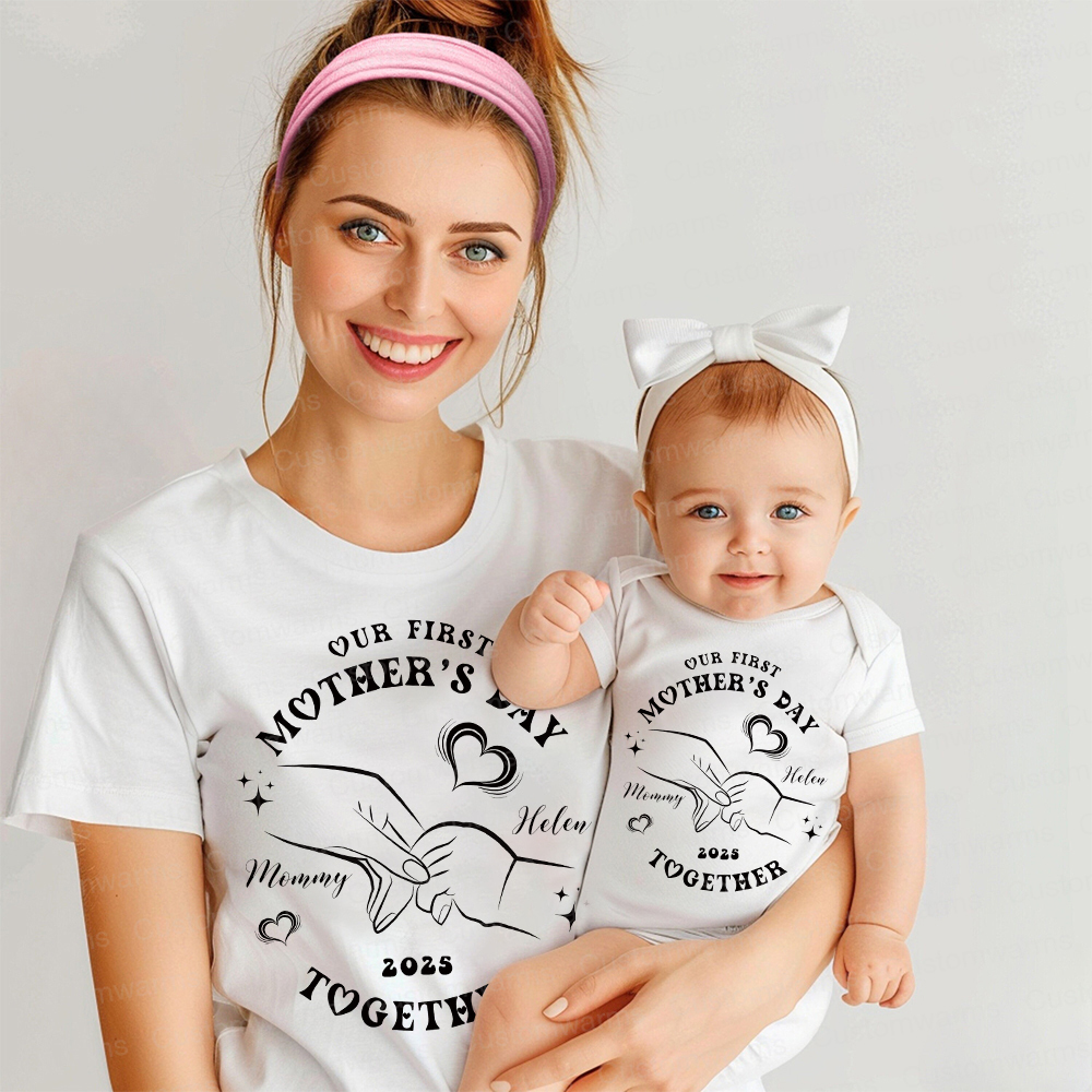 Personalized First Mother's Day Mommy and Baby Outfit | CWFamily39