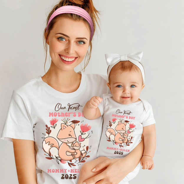Personalized First Mother's Day Mommy and Baby Outfit | CWFamily40