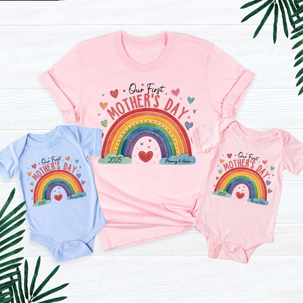 Personalized First Mother's Day Mommy and Baby Outfit | CWFamily21
