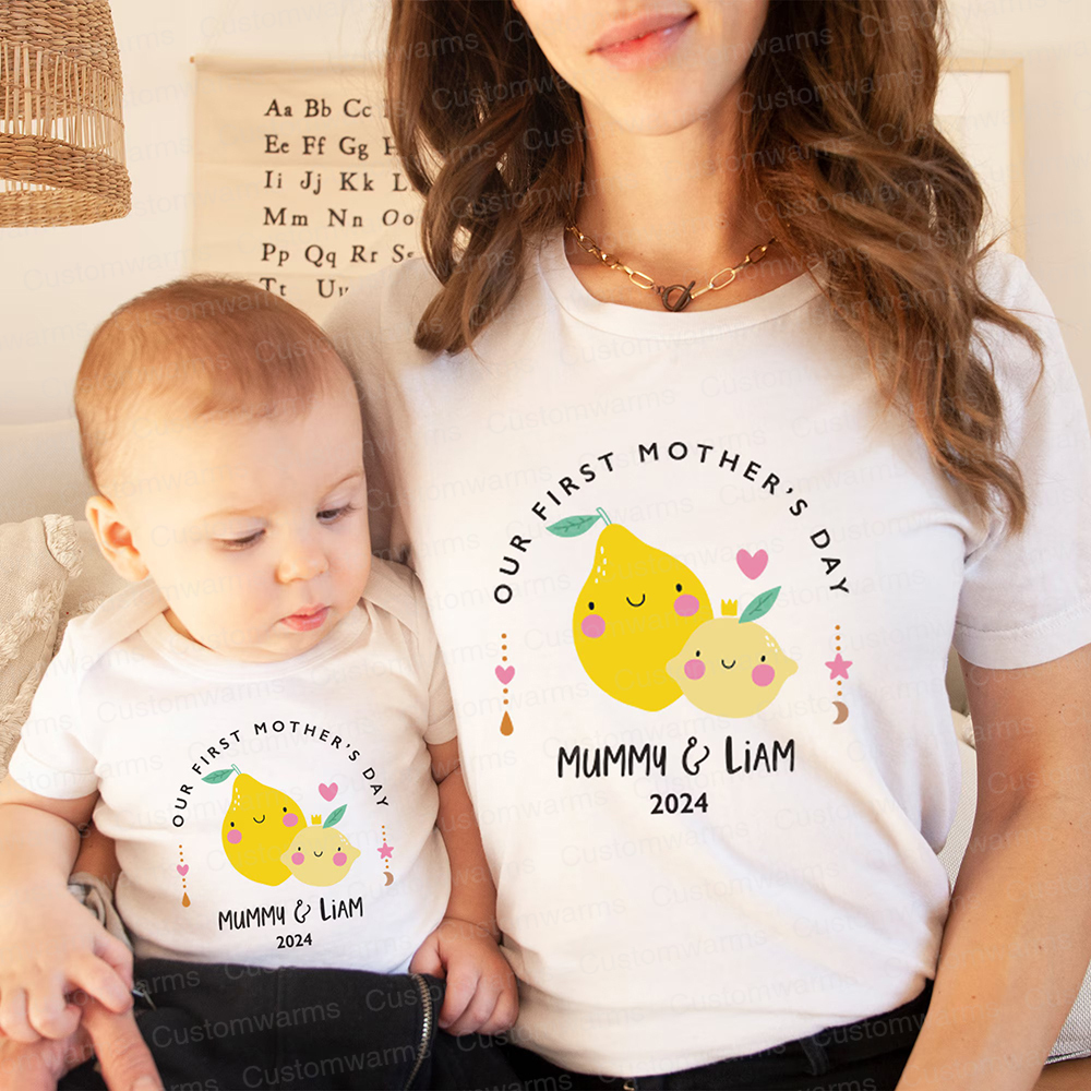 Personalized First Mother's Day Mommy and Baby Outfit | CWFamily22