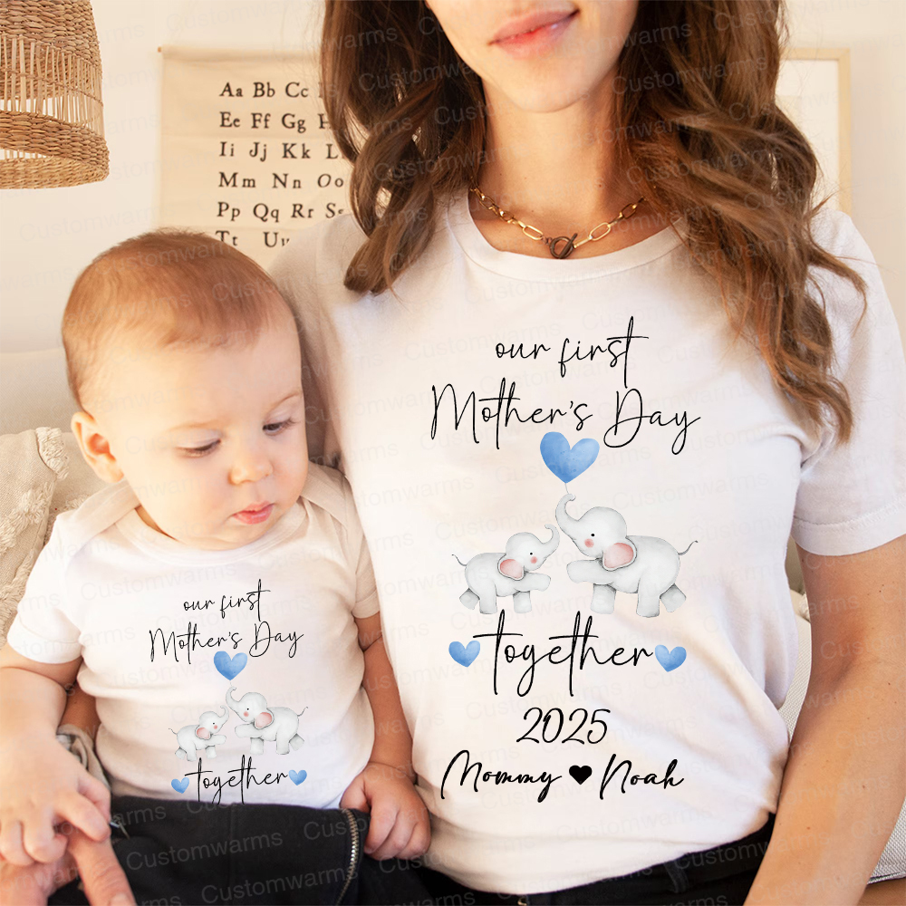 Personalized First Mother's Day Mommy and Baby Outfit | CWFamily26