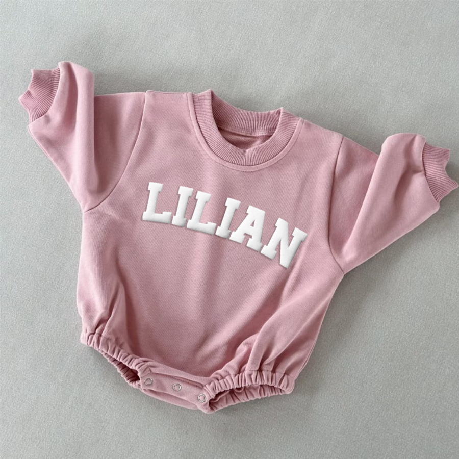 Personalized Puff Name Baby Color Sweatshirt Bodysuit | CWBaby90