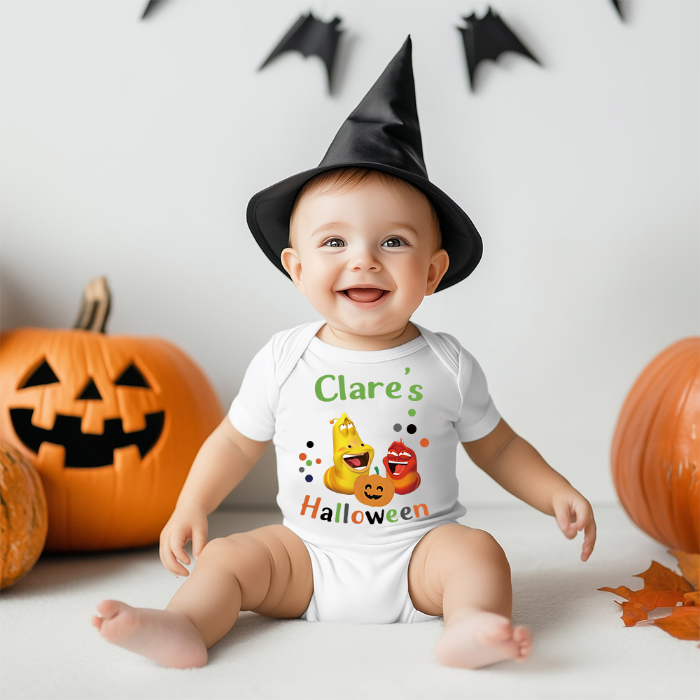 Personalized Larva's Halloween Funny Baby Romper | Larva18