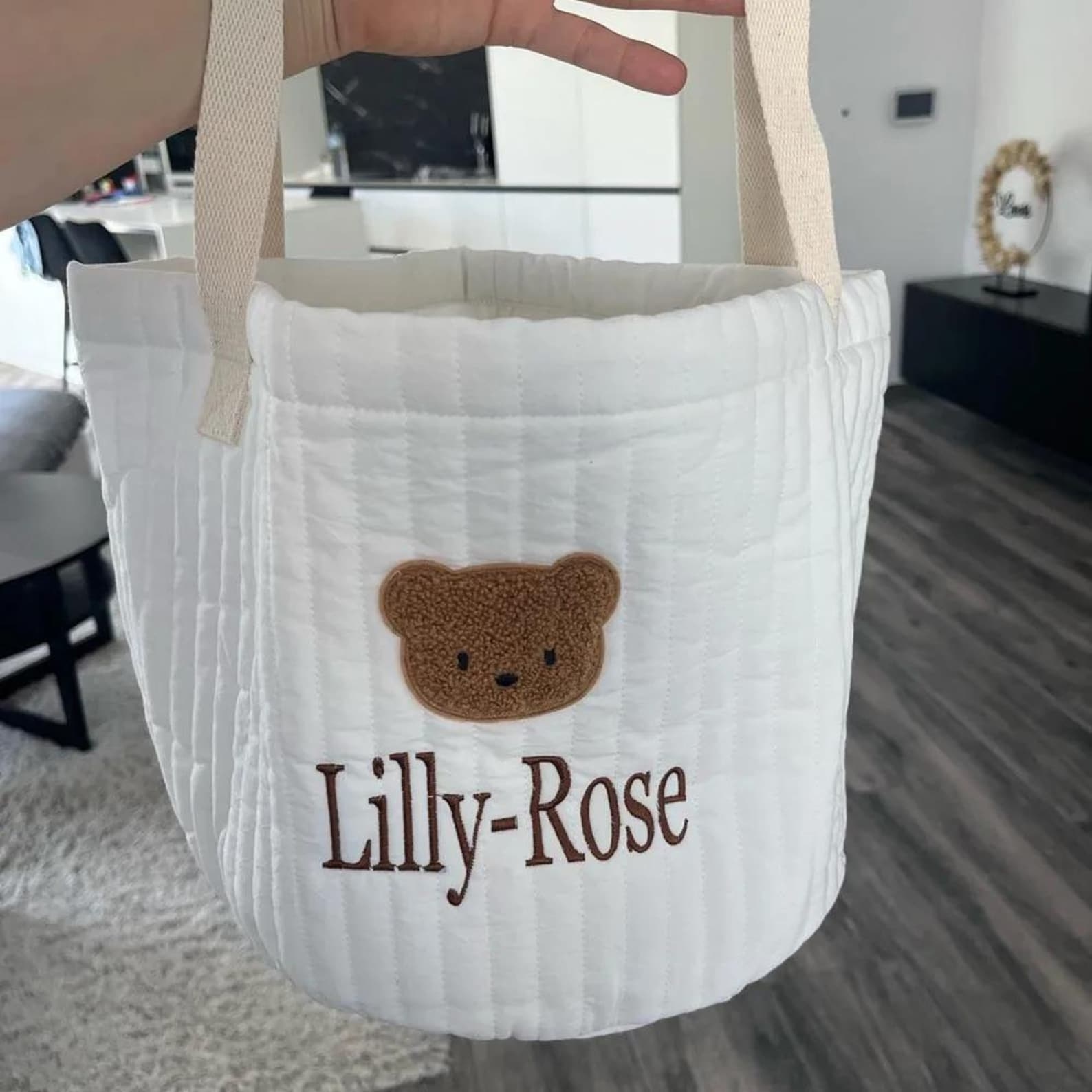 Personalized Embroidered Storage Bear Basket | CWBaby97