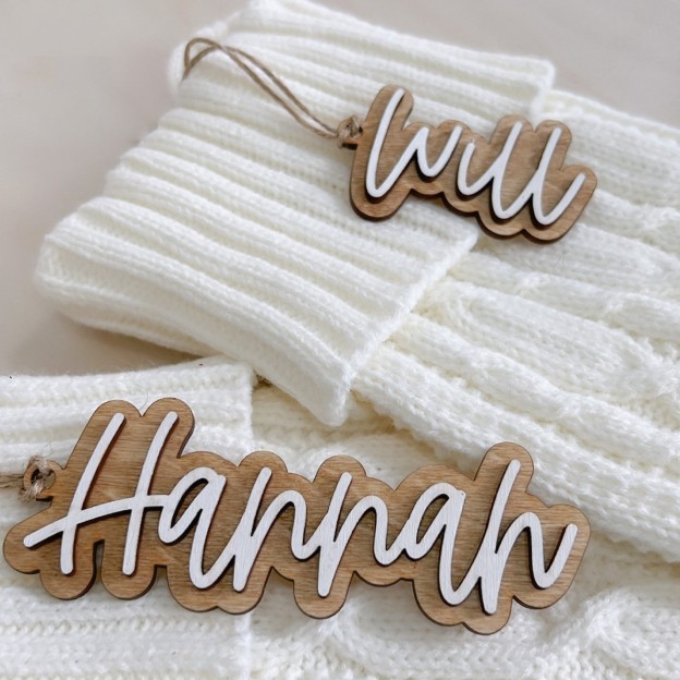 Personalized Wooden Christmas Stocking Tags | MCGift54