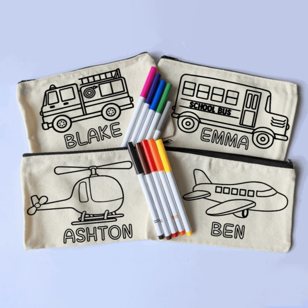 Personalized Gift Color Your Own Bag Kit (Colored Pencils Included)