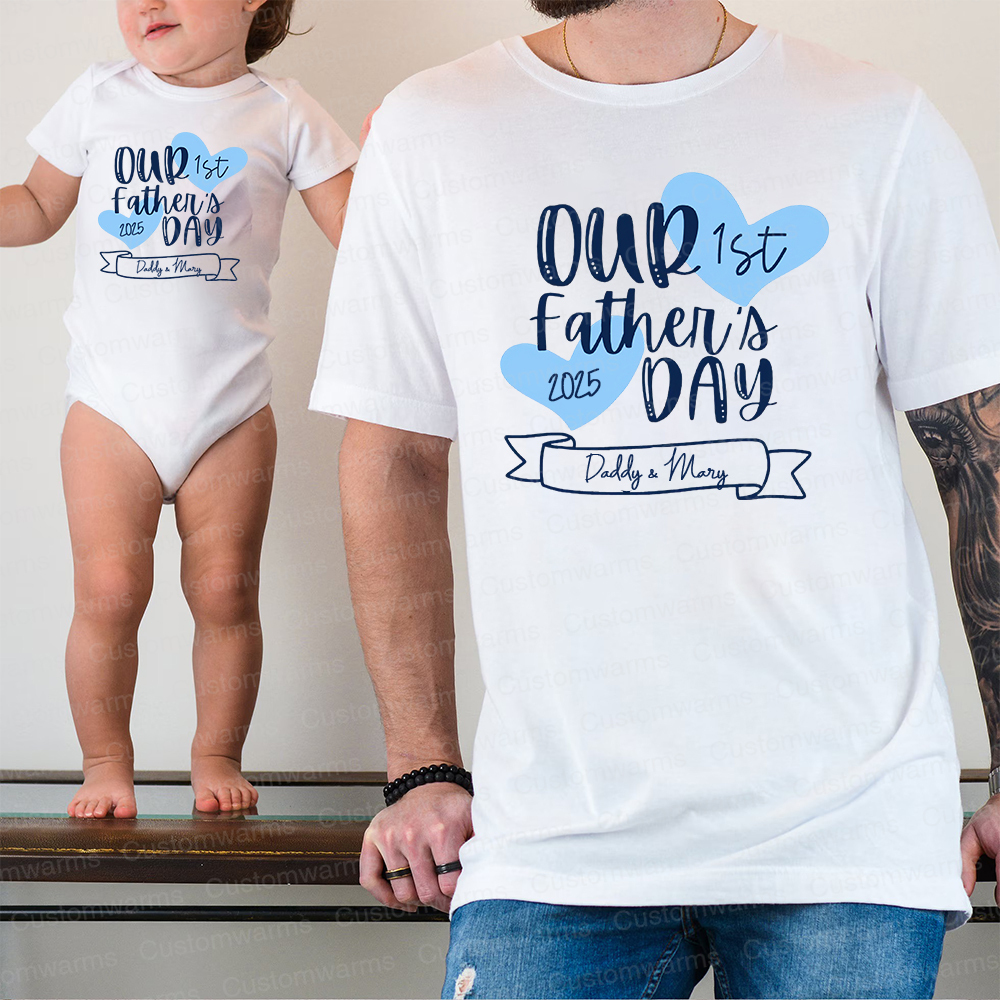 Personalized First Father's Day Daddy and Baby Outfit | CWFamily99