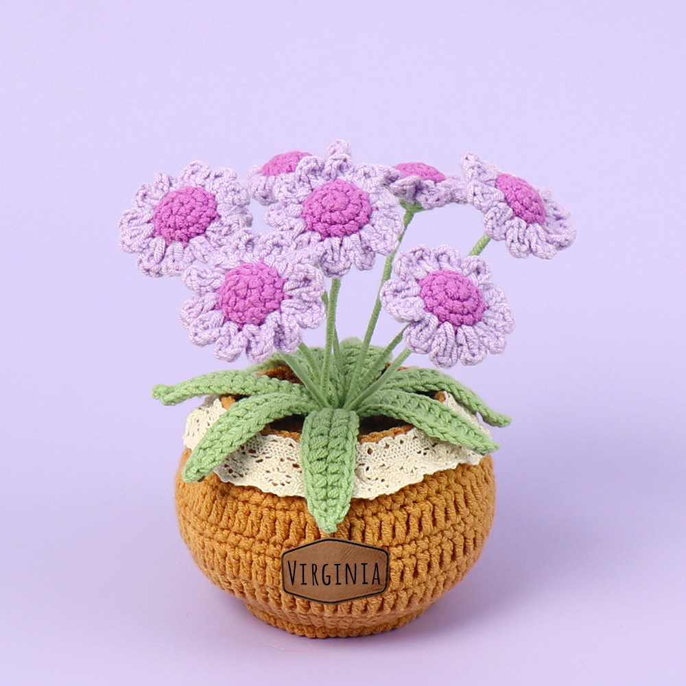 Personalized Crochet Flower in the Pot｜Gift For Mom  | CWMom17