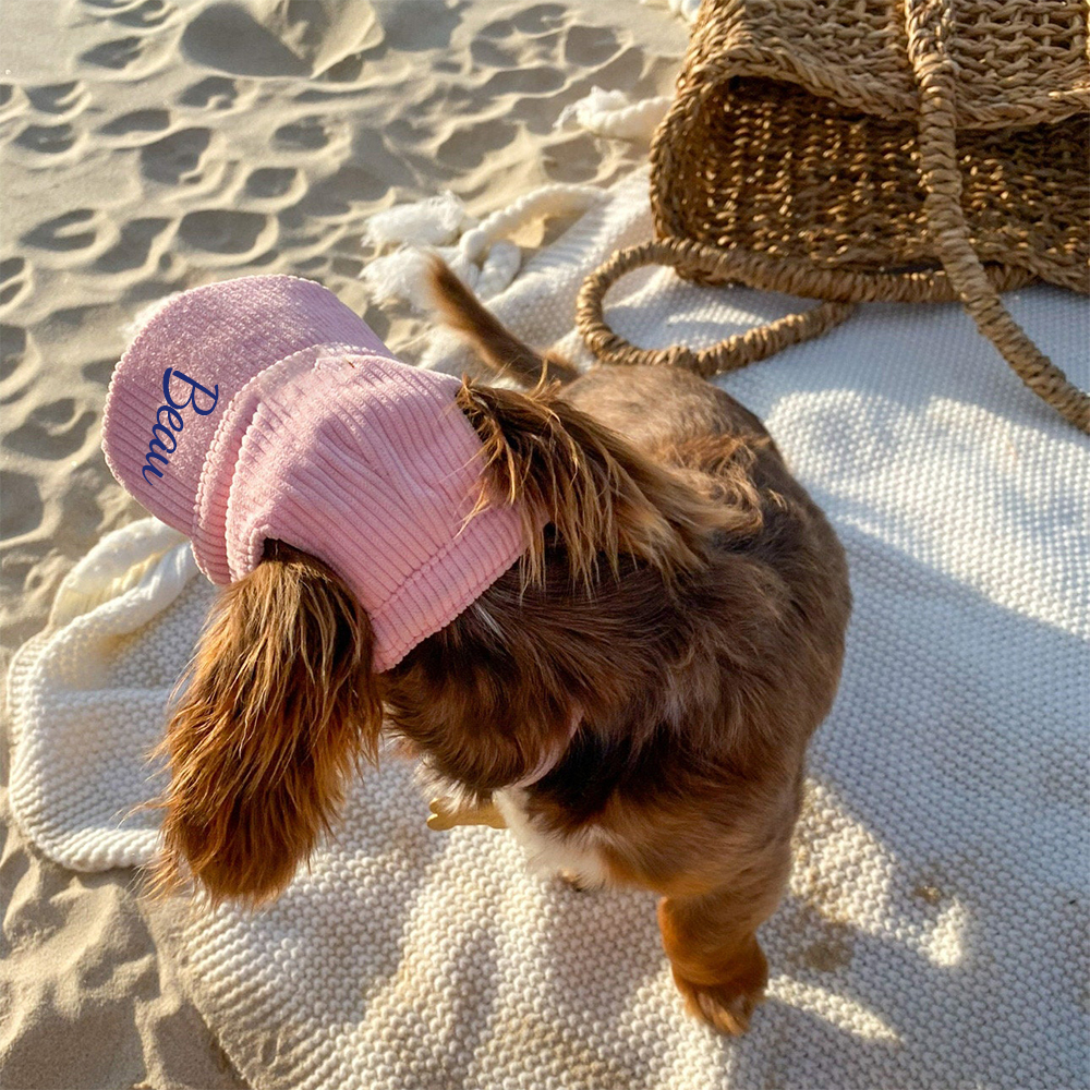 Personalized Corduroy Adjustable Pet Pet Baseball Cap | BKPet184
