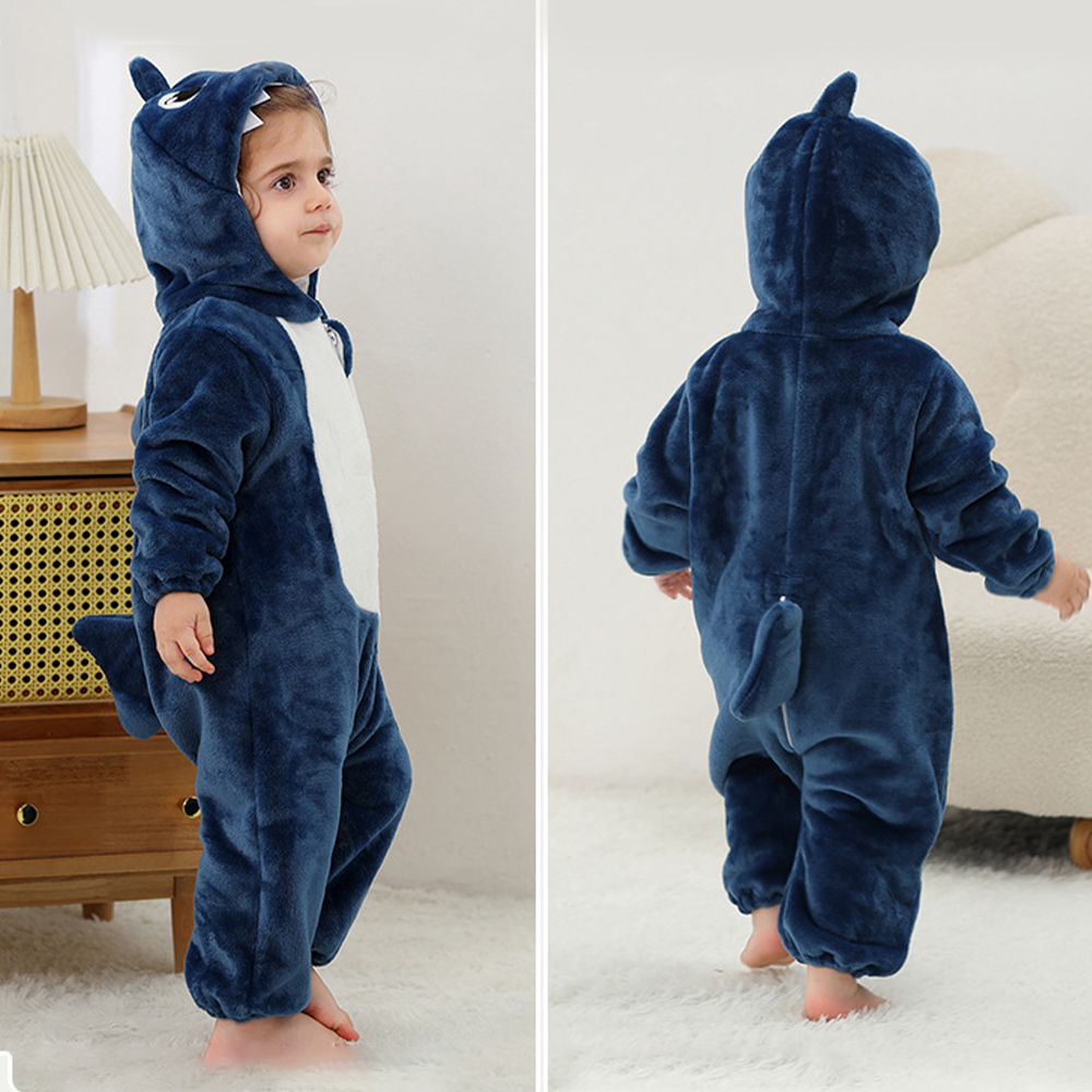 Personalized Leather Patch Baby Animal Warm Onesie  | CWBaby284