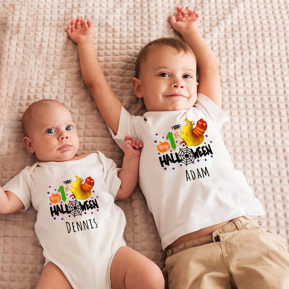 Personalized Larva's Halloween Funny Baby Romper | Larva01