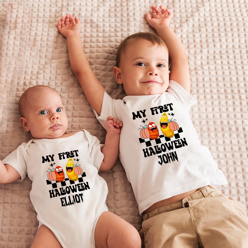Personalized Larva's Halloween Funny Baby Romper | Larva02