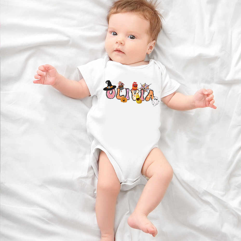 Personalized Larva's Halloween Funny Baby Romper | Larva15