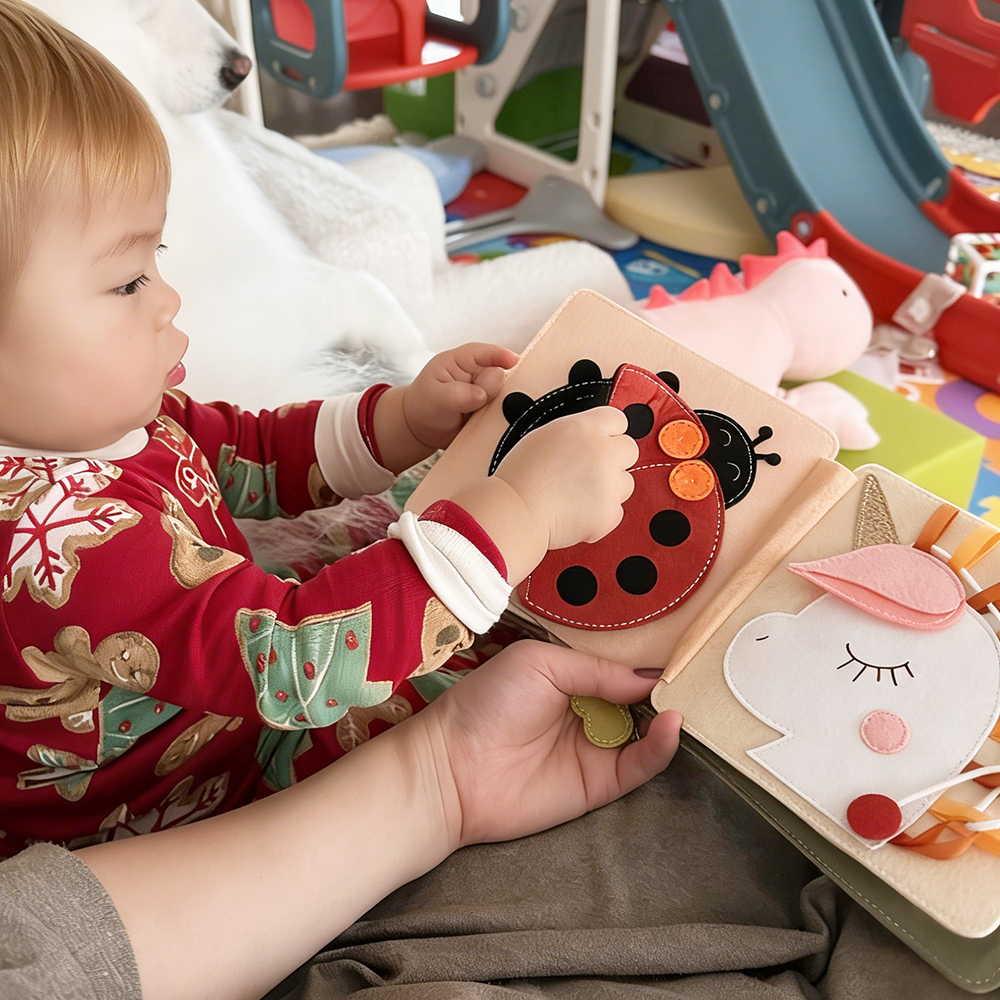 Personalized Baby Handmade Sensory Activities Felt Quiet Book | CWToy168