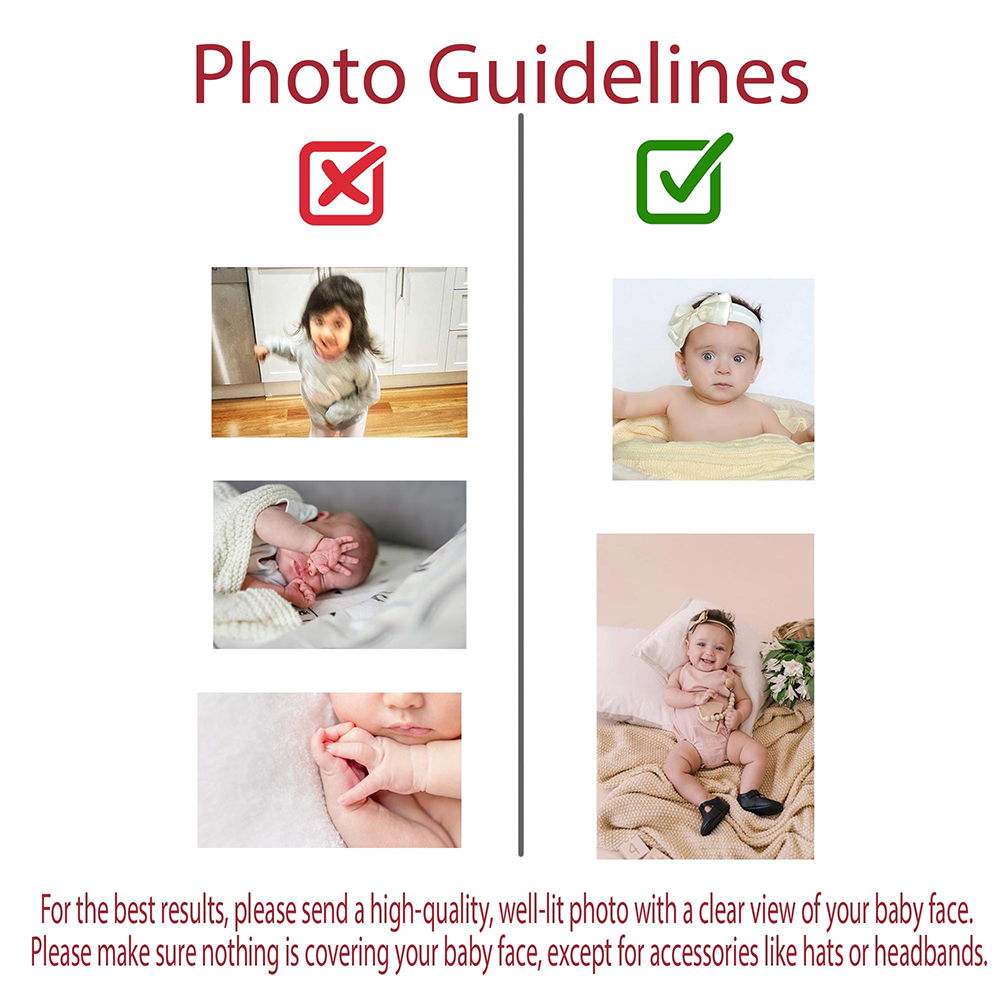 Personalized Illustrated Baby Face Photo Acrylic  Magnet | CWGift61