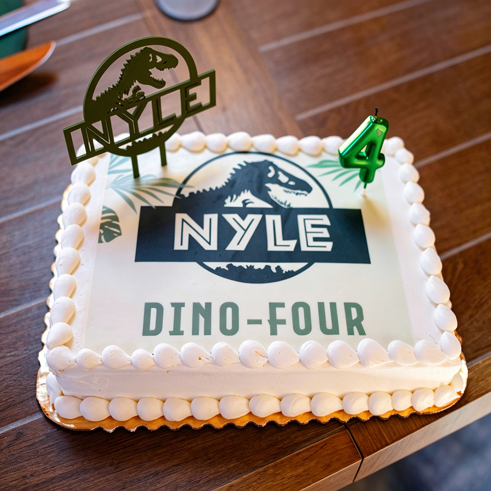 Personalized Jurassic Party Dinosaur Cake Topper | CWGift65