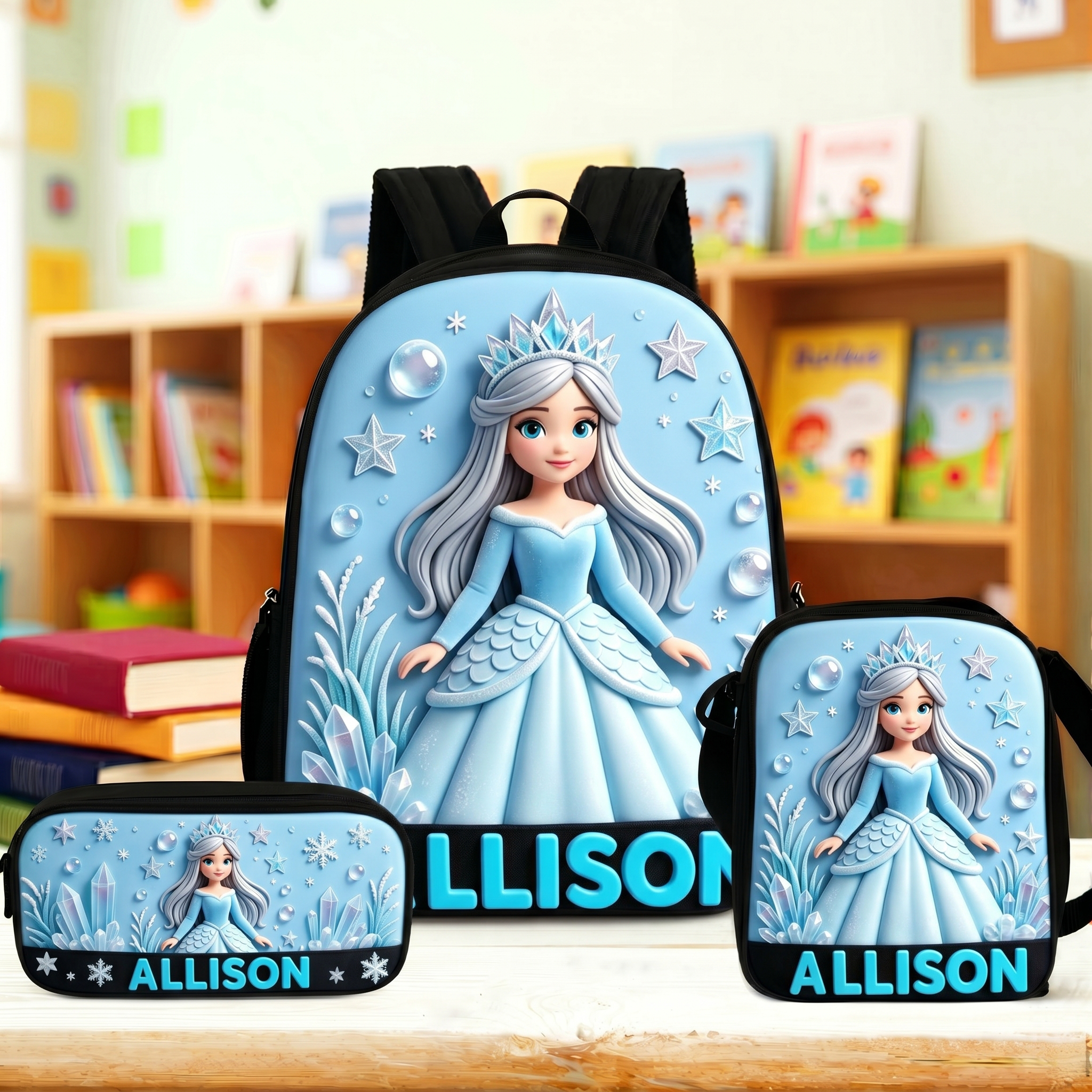 Personalized Princess Glitter Backpack Set | CWPack368