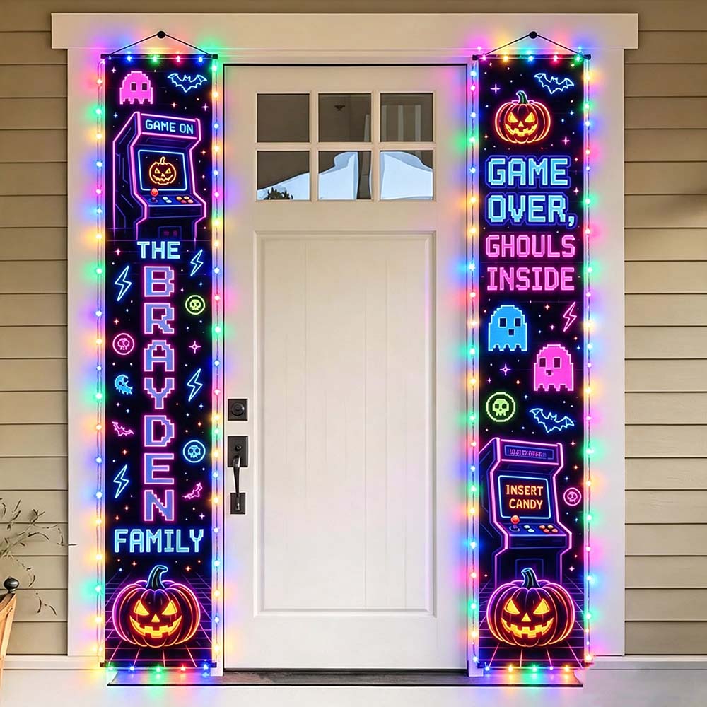 Personalized Halloween Family Name Door Banners | CWHalloween113