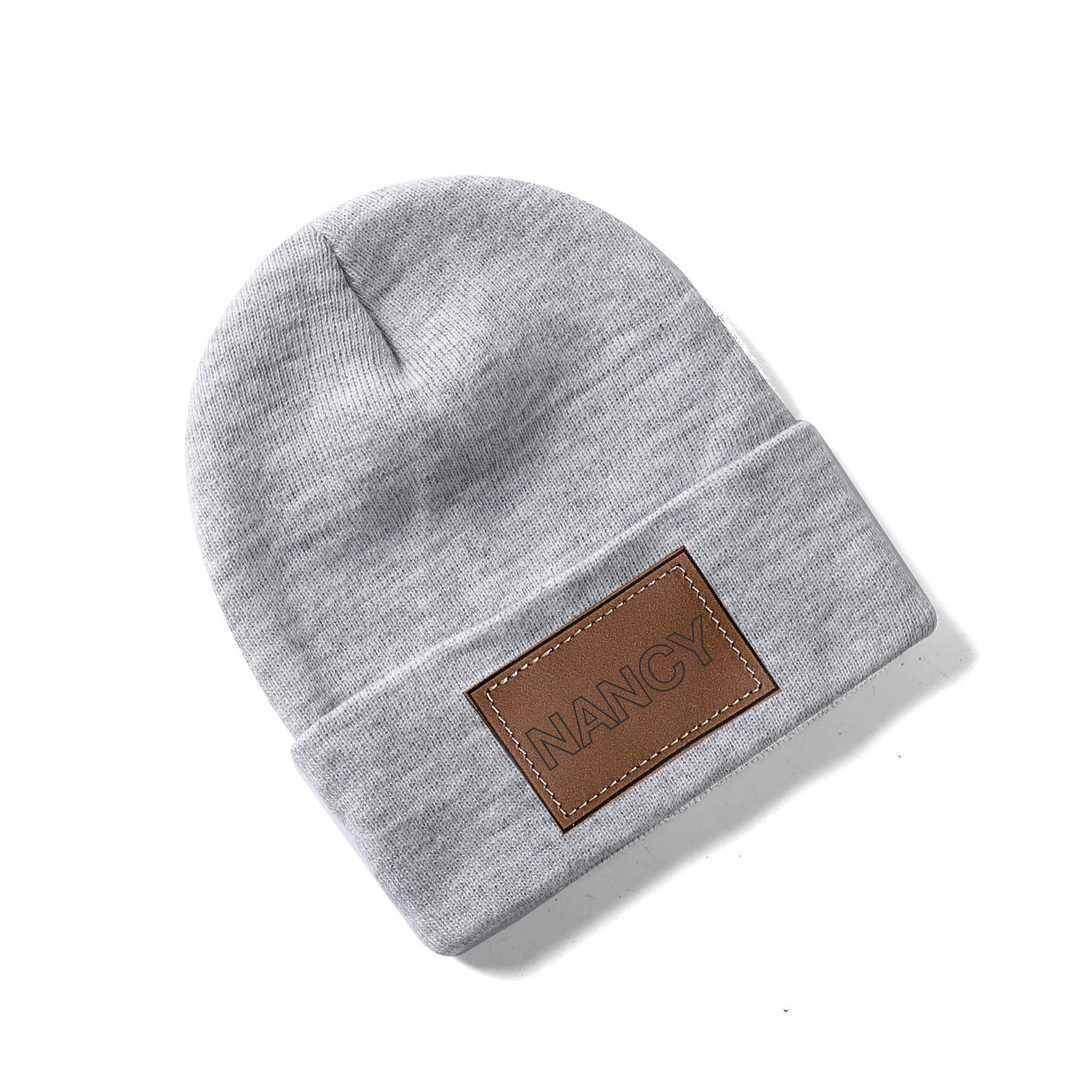 Personalized Leather Patch Beanie for Comfort & Unique | HSKid37