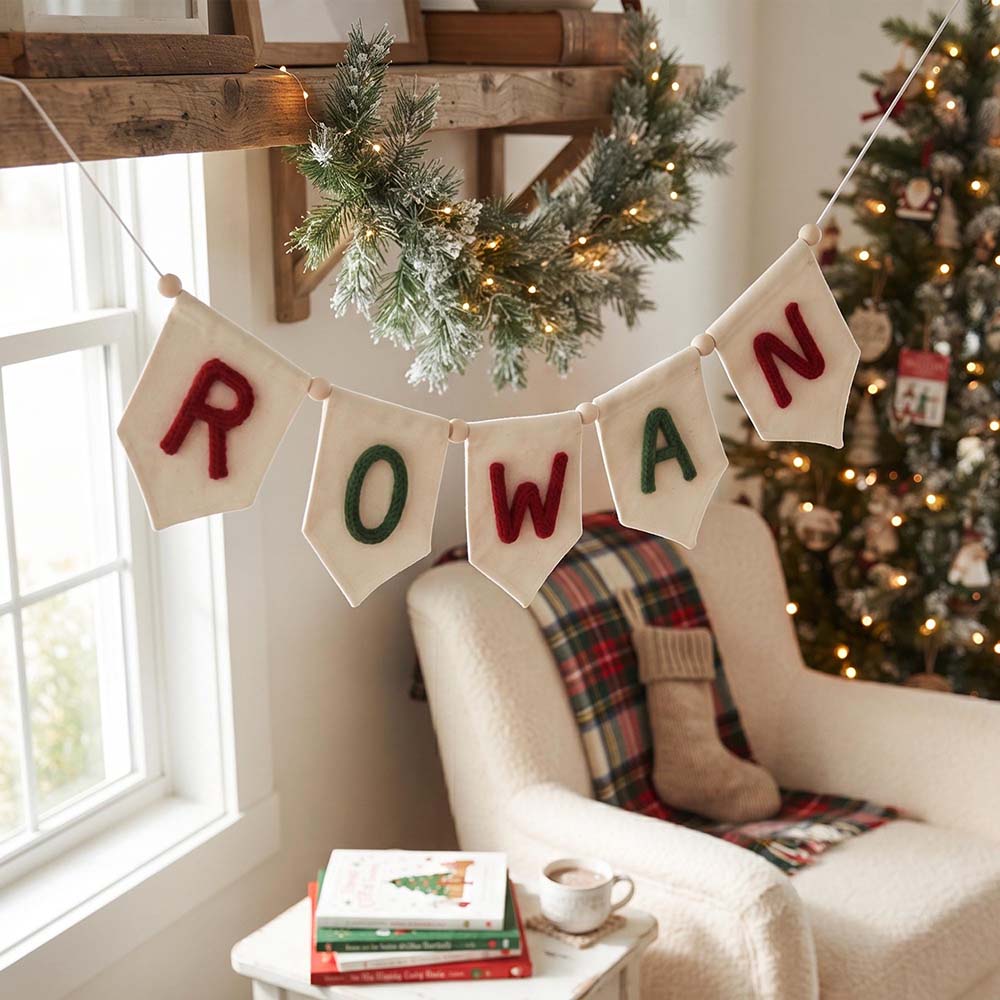 Personalized Hand Embroidered Yarn Letter Banner Decoration | CWGift105