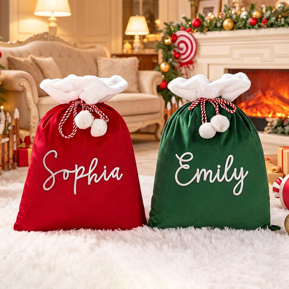 Personalized Large Christmas Velvet Santa Sack for Gifts | MCGift199