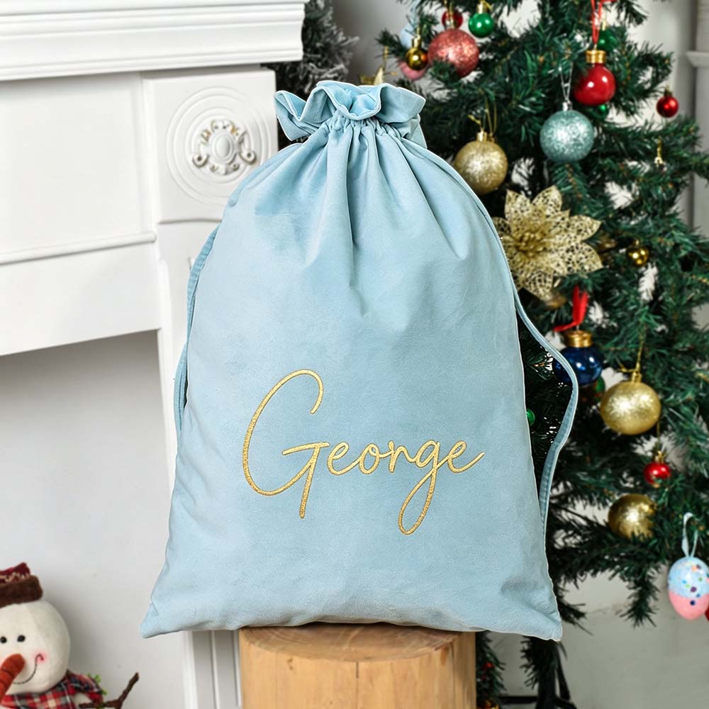 Personalized Custom Name Christmas Velvet Gift Bag | MCGift395