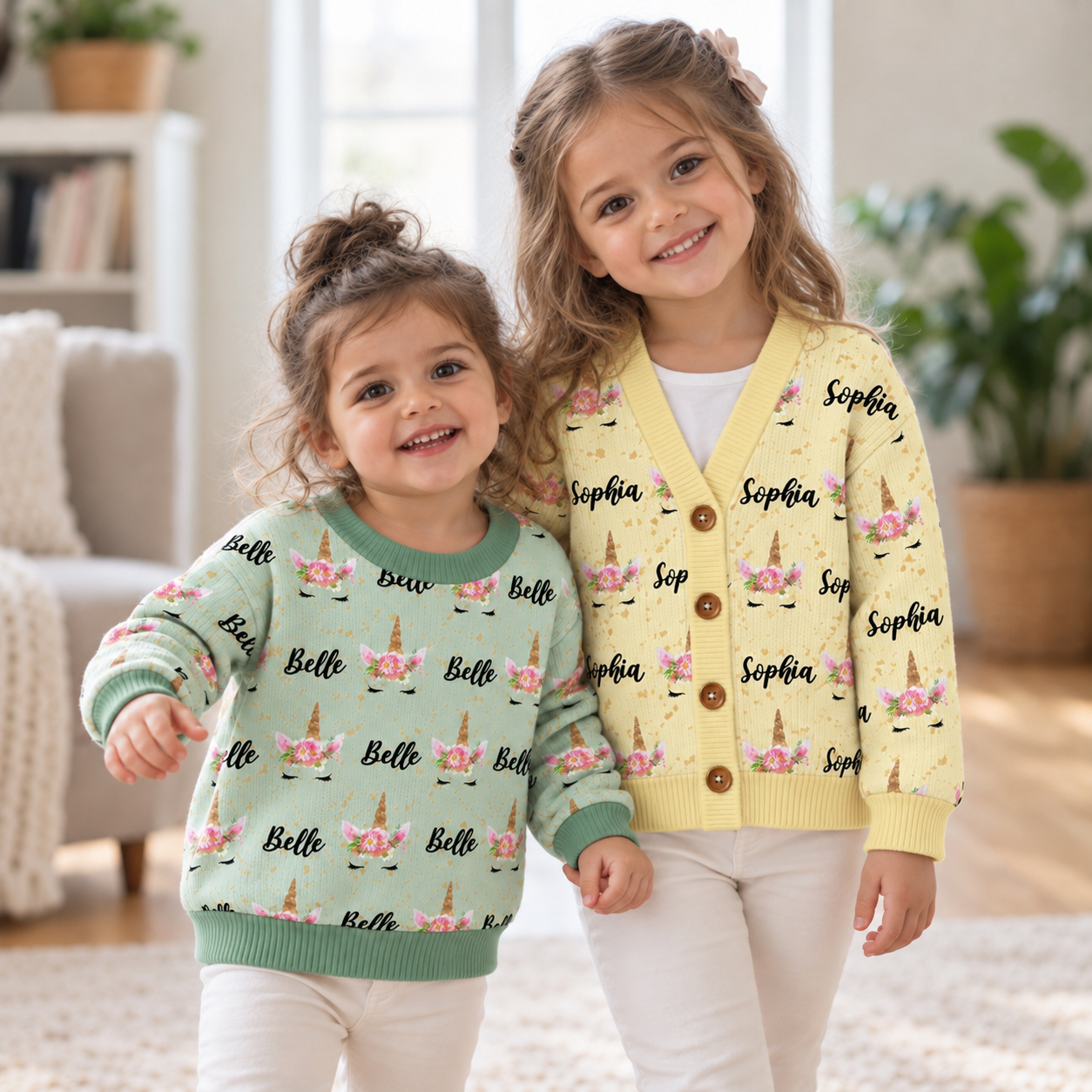 Personalized Lovely Kids Unicorn Knit Sweater | CWSweater06