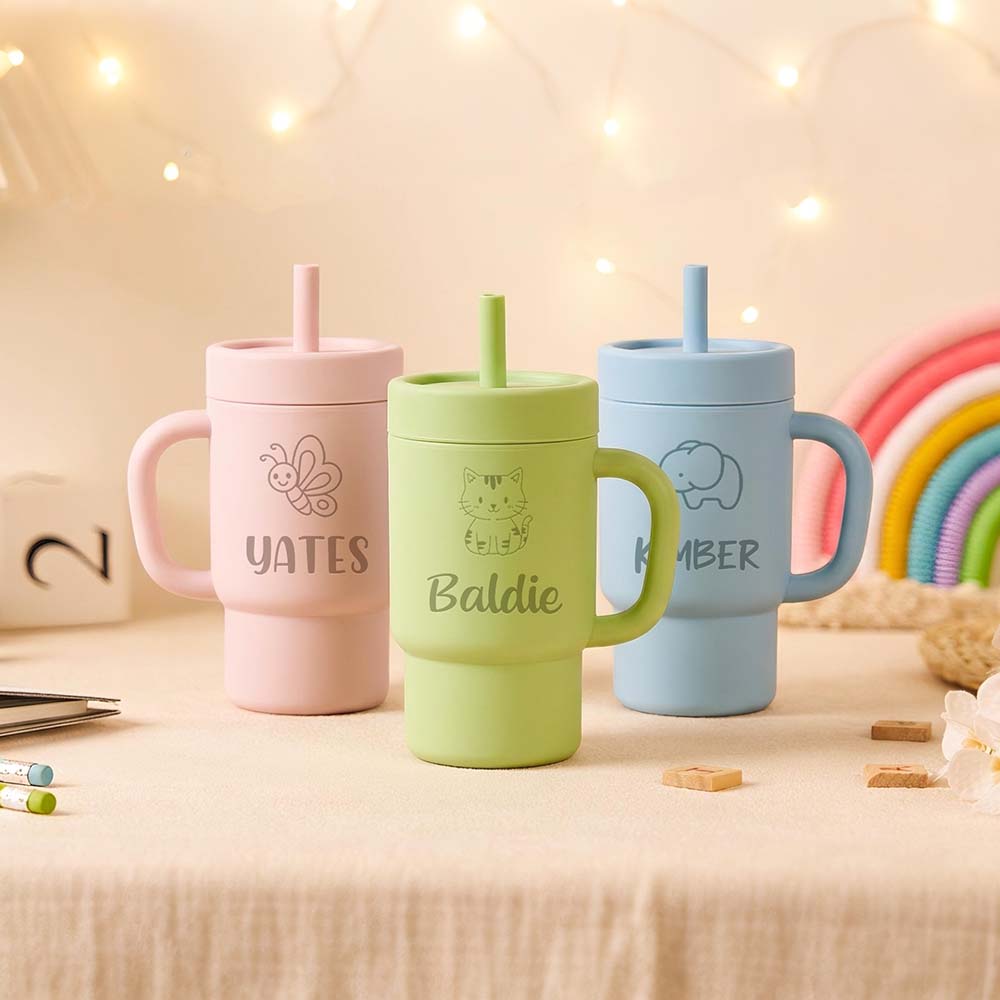 Personalised 10oz Stainless Steel Sippy Cup for Kids | KidCup10