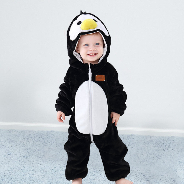 Personalized Leather Patch Baby Animal Romper  | CWBaby122