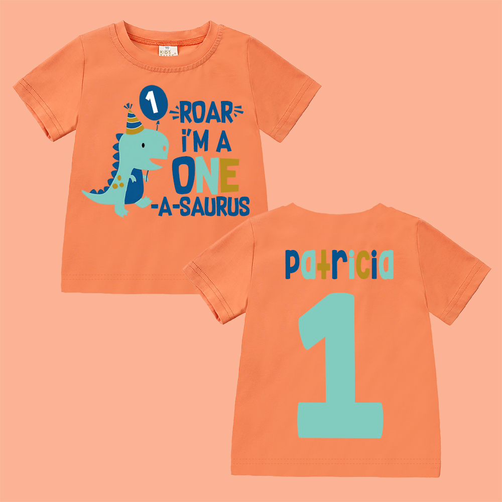 Personalized ROAR Dinosaur Theme Birthday T-Shirt | inBirth18