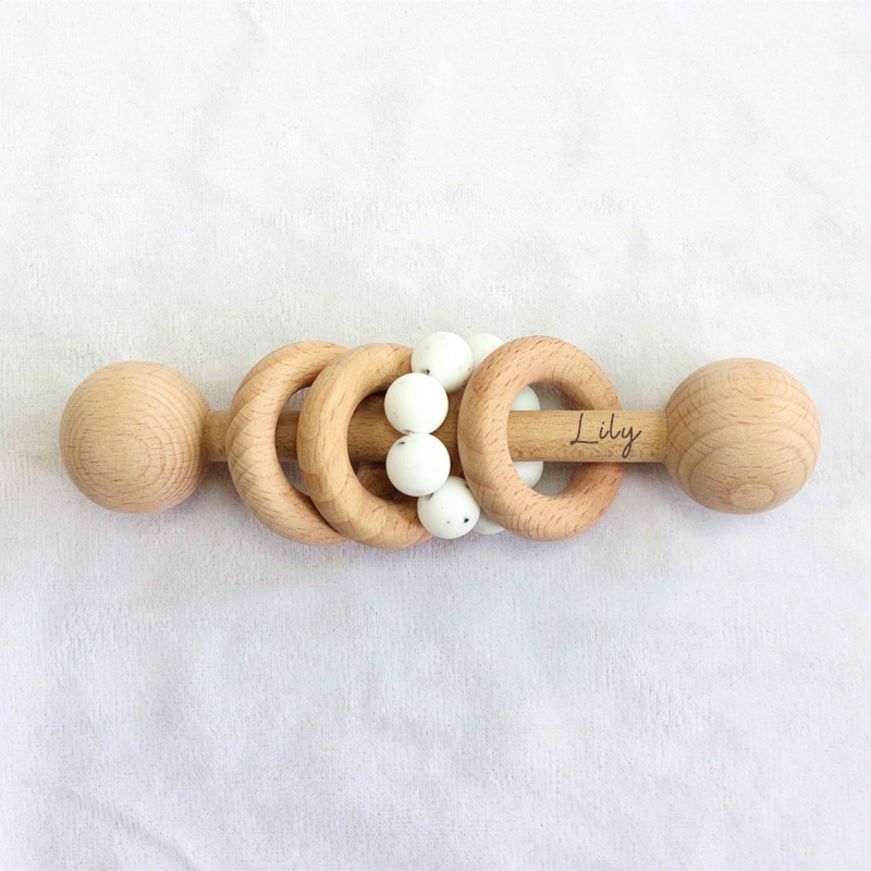 Personalized Cute Baby Wooden Rattle | CWBaby152