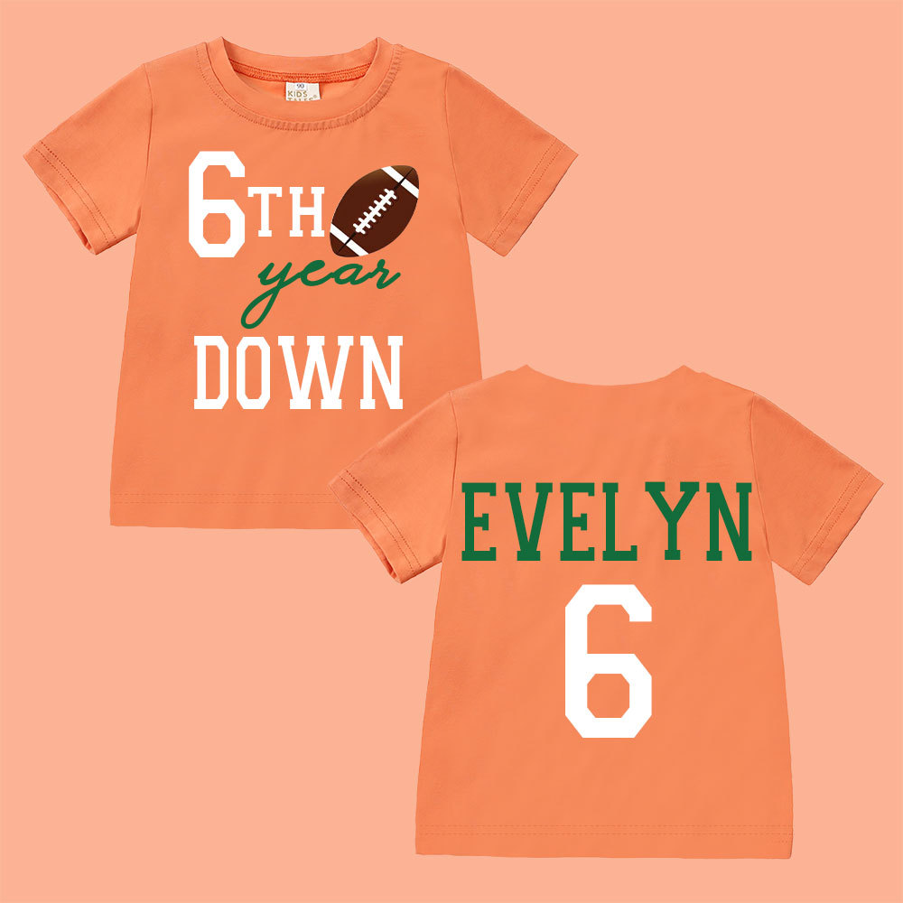 Personalized Three Year Down Football Birthday T-Shirt | inBirth21