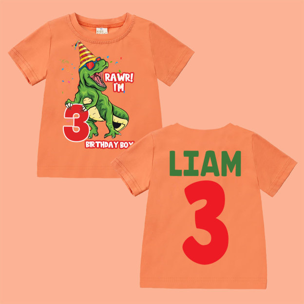 Personalized Dinosaur Birthday Boy T-Shirt | inBirth23