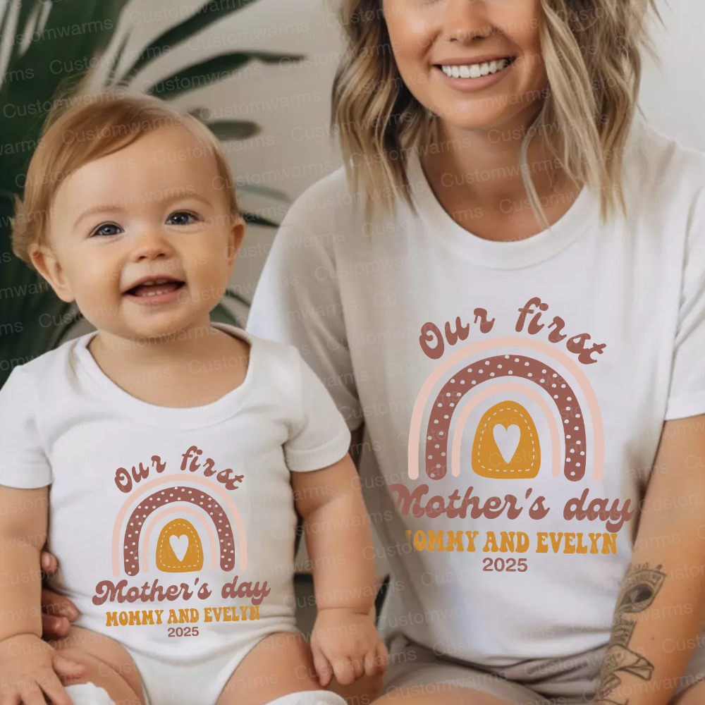 Personalized First Mother's Day Mommy and Baby Outfit | CWFamily31
