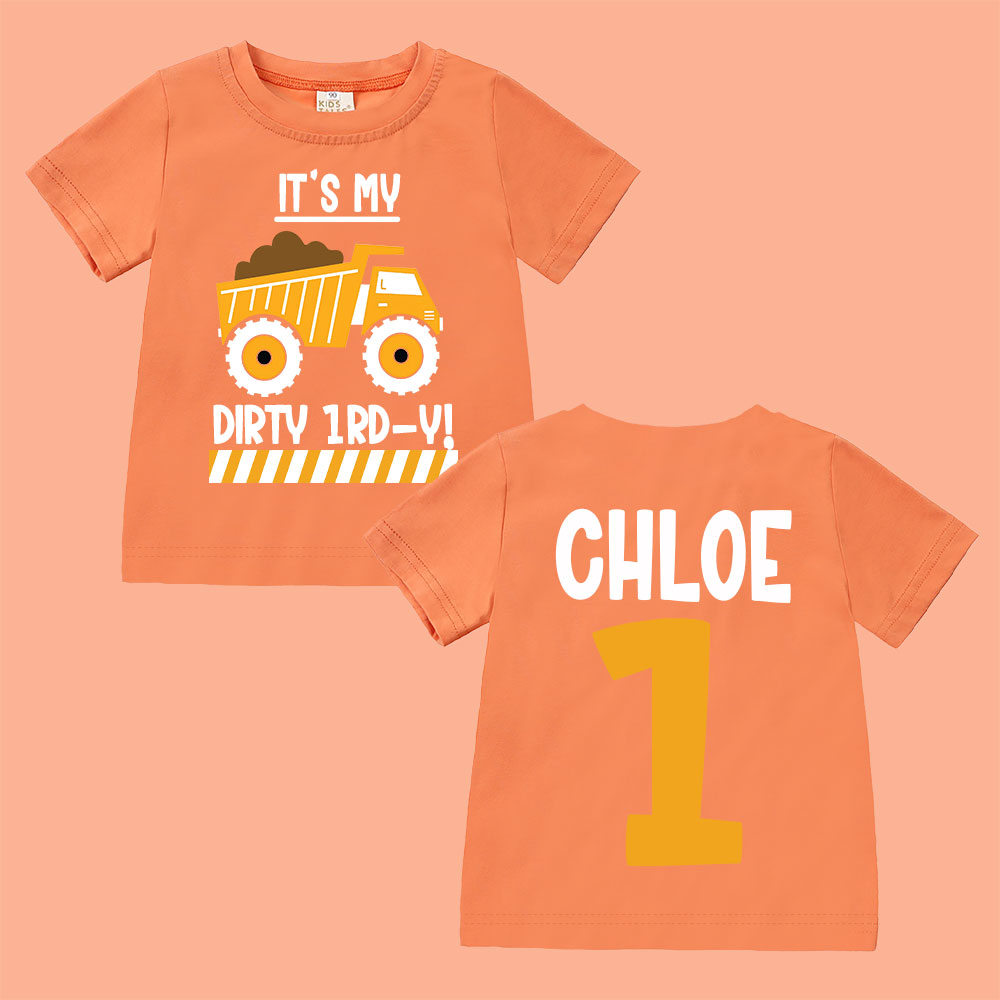 Personalized Truck Construction Dirty Birthday T-Shirt | inBirth25