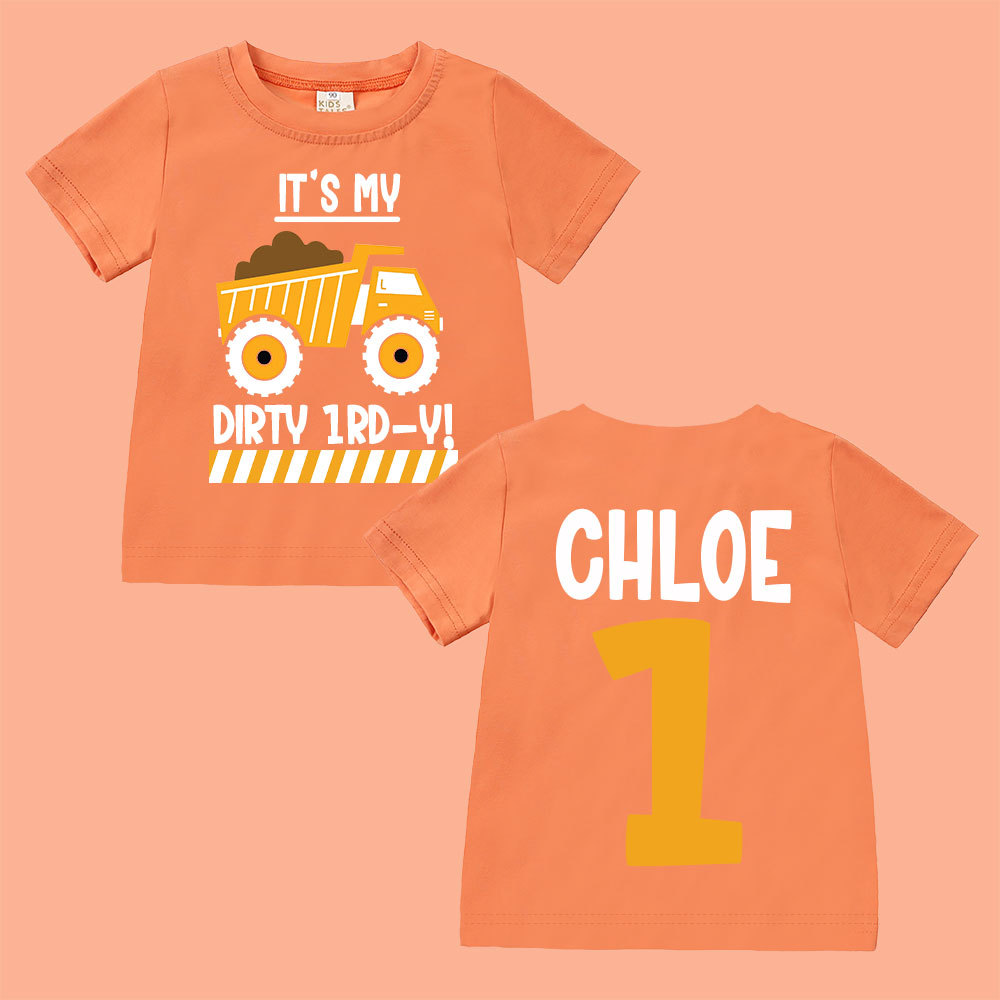 Personalized Truck Construction Dirty Birthday T-Shirt | inBirth25