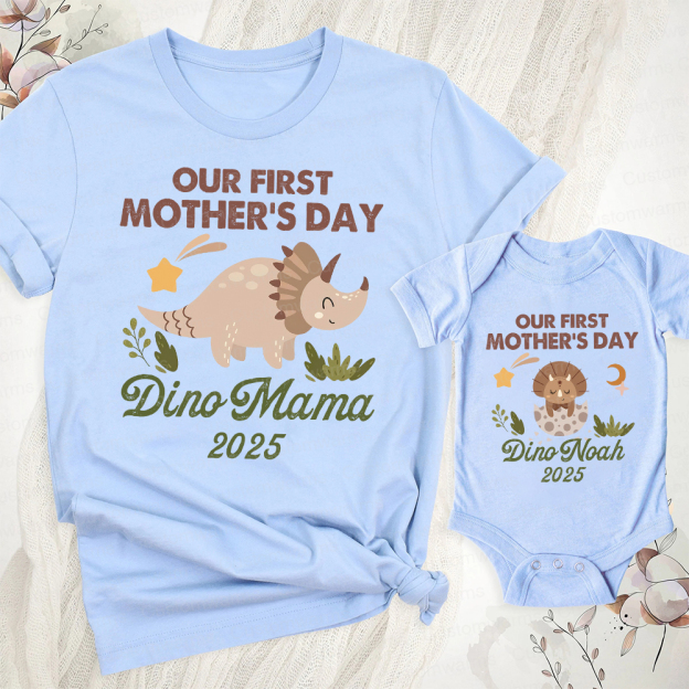 Personalized First Mother's Day Mommy and Baby Outfit | CWFamily32