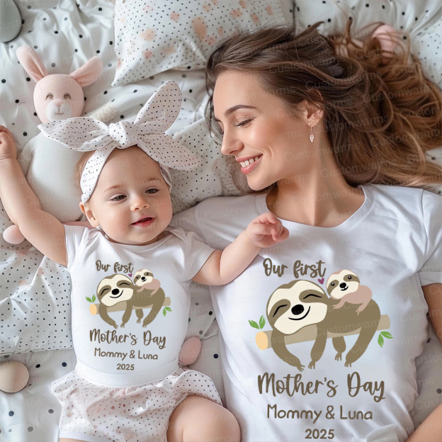 Personalized First Mother's Day Mommy and Baby Outfit | CWFamily33