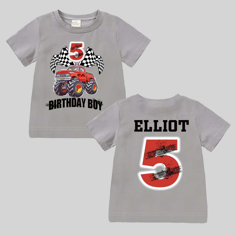 Personalized Monster Truck Name Birthday T-Shirt | inBirth27