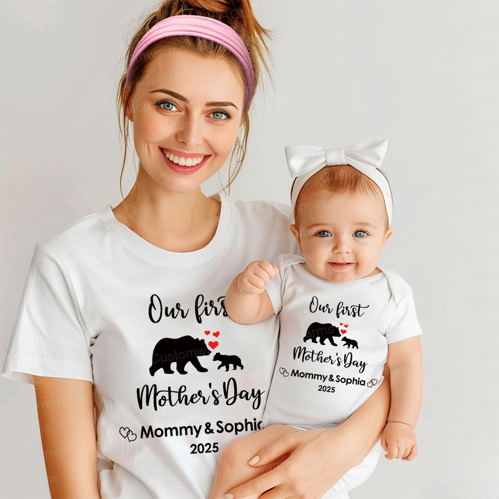 Personalized First Mother's Day Mommy and Baby Outfit | CWFamily19