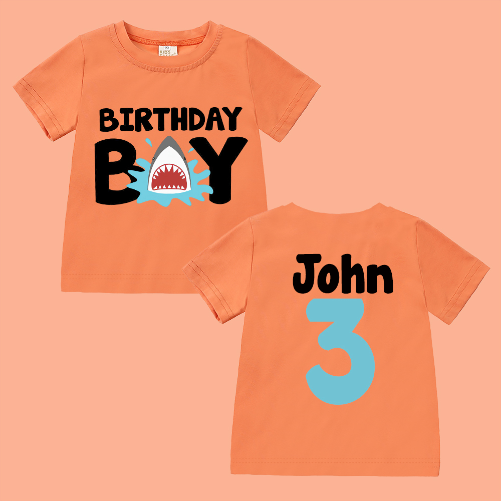 Personalized Boy Shark Birthday T-Shirt | inBirth30