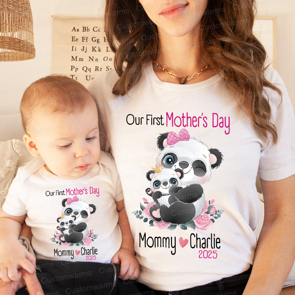 Personalized First Mother's Day Mommy and Baby Outfit | CWFamily37